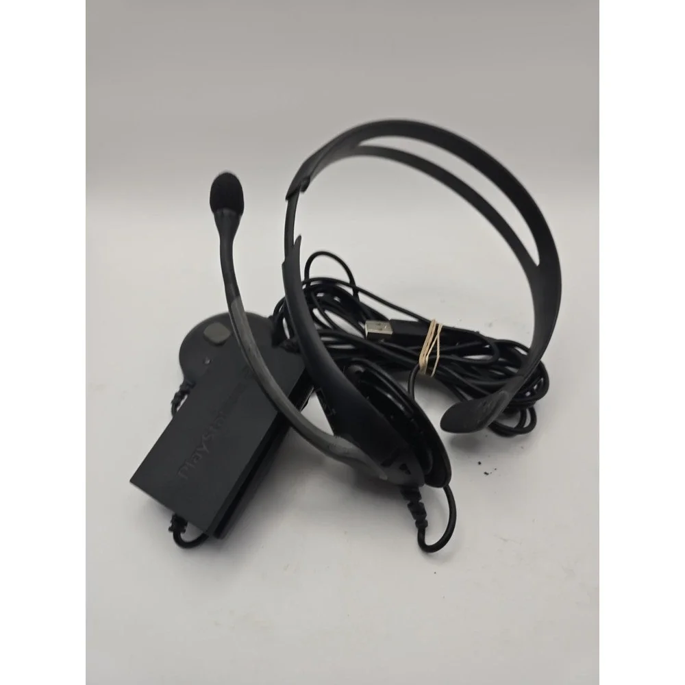 Playstation 2 O.E.M. Sony Chat Headset Flexible Mic & Adj. Earpiece Untested